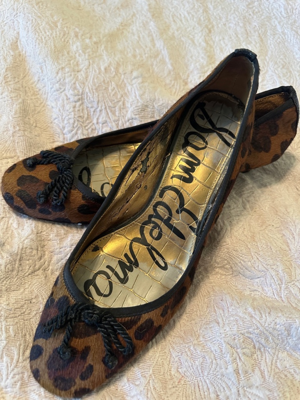 Sam Edelman Leopard Ballet Flats in Brown and Black